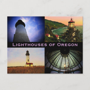 Carte postale des phares de l'Oregon