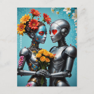 Carte Postale Des robots amoureux
