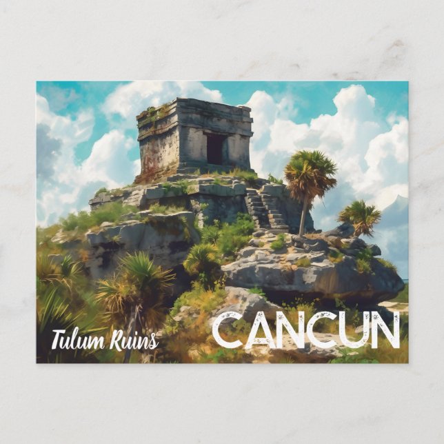 Carte postale des ruines de Tulum à Cancun  (Devant)