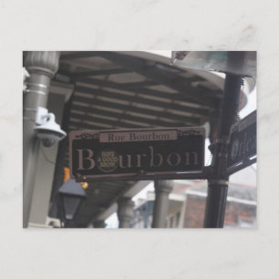 Carte postale des signes de rue Bourbon