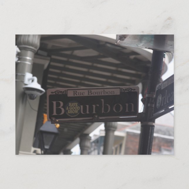 Carte postale des signes de rue Bourbon (Devant)