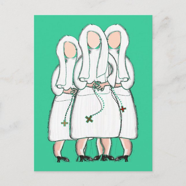 Carte Postale Des Soeurs Dons "Trois Soeurs Cloîtrées" Design (Devant)
