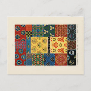 Carte postale des textiles japonais et chinois