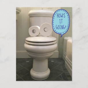 Carte Postale Des Toilettes Drôle Qui Demandent Comment Ça Va ?