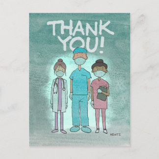 Carte postale des travailleurs de la santé du Merc