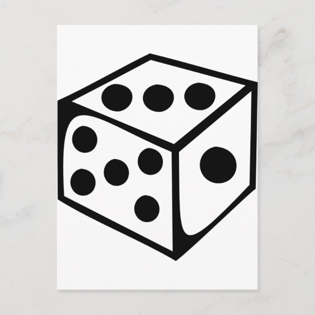 Carte Postale Dés - Trois (Devant)