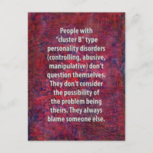 Carte postale des troubles de la personnalité du g