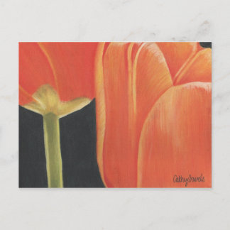 carte postale des tulipes orange