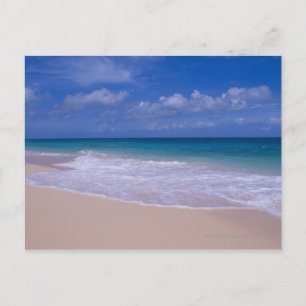 Carte Postale Des vagues océaniques mouillant sur une plage de s