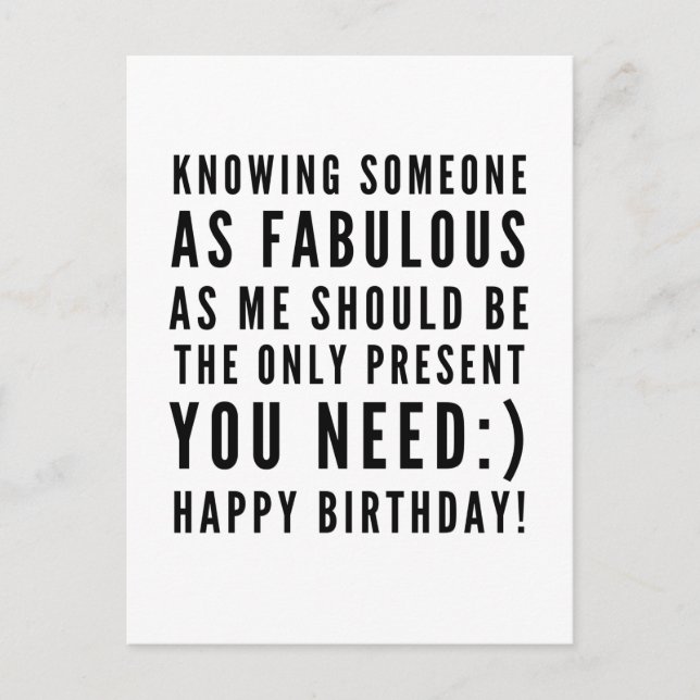 Carte Postale Des voeux d'anniversaire sarcastiques amusants pou (Devant)