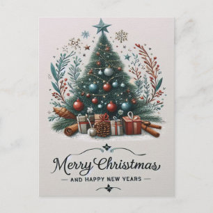 Carte Postale Des voeux de Noël étincelants