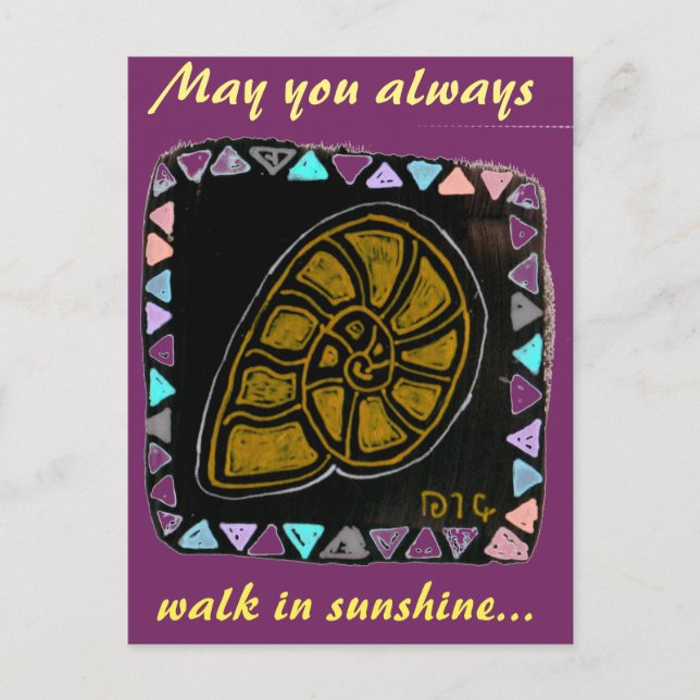 Carte postale d'escargot doré de style natif (Devant)