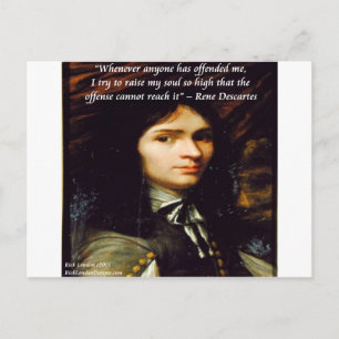 Carte Postale Descartes "Élever mon âme" Citation célèbre