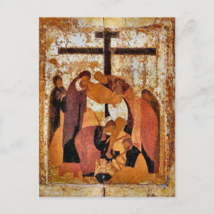 Carte Postale Descente de l'icône chrétienne croisée orthodoxe
