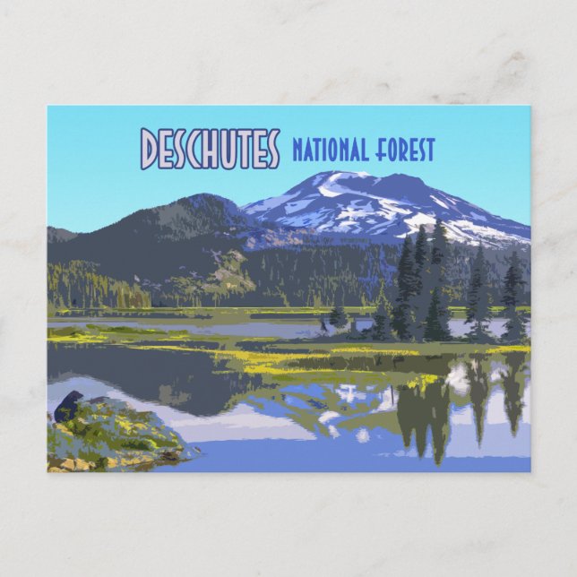 Carte Postale Deschutes Forêt nationale Oregon Vintage (Devant)