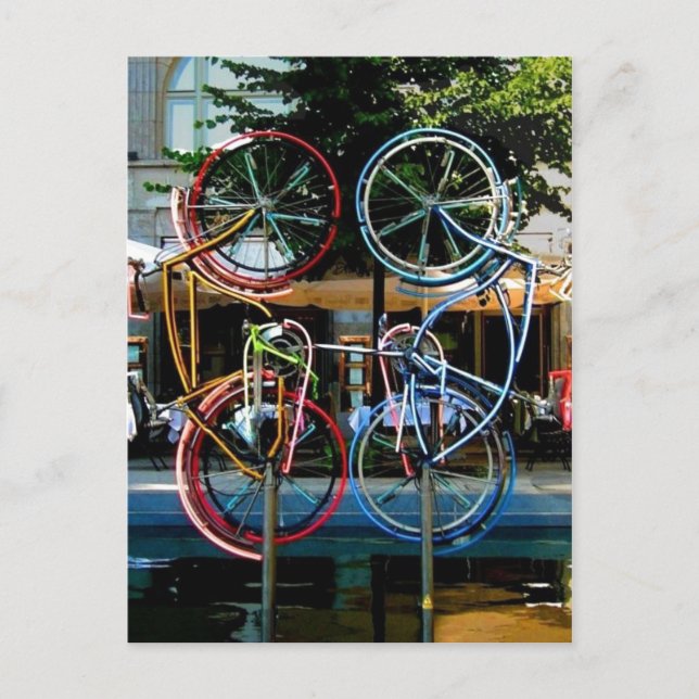 Carte Postale Description Robert Rauschenberg Riding Vélos, Obj (Devant)