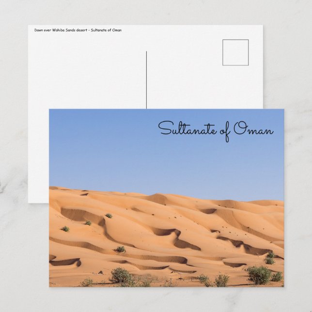 Carte Postale désert de Wahiba Sands - Oman (Devant / Derrière)