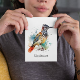 Carte Postale Desert Spirit, Roadrunner en Aquarelle personnalis