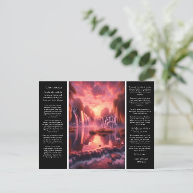 Carte Postale Desiderata Cascade : Mirror Lake Pink Sky Romance (Debout devant)