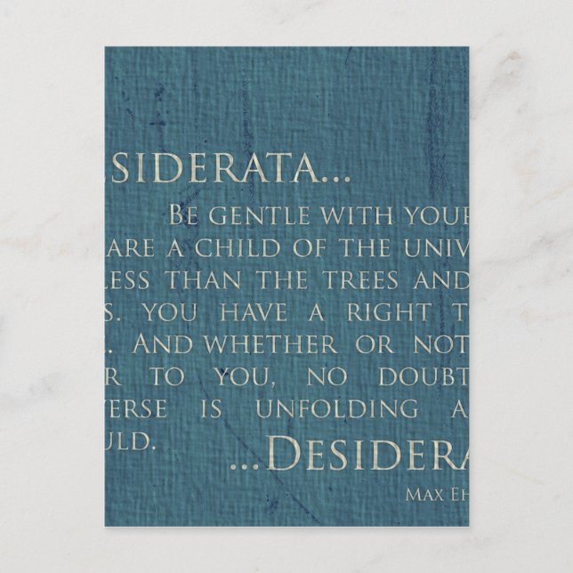 Carte Postale Desiderata Sur Toile (Devant)