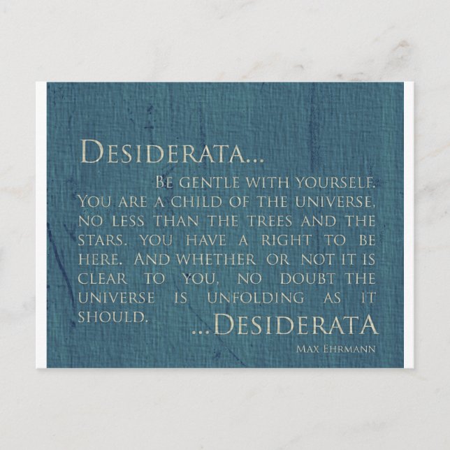 Carte Postale Desiderata Sur Toile (Devant)