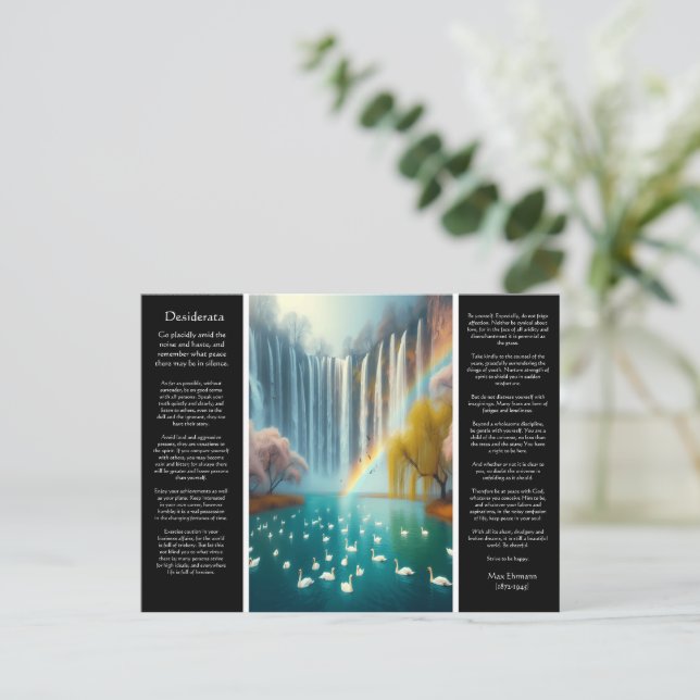 Carte Postale Desiderata Waterfall : Falling Love's Bliss (Debout devant)