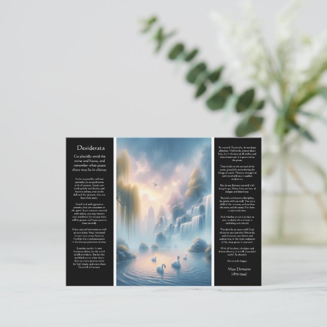 Carte Postale Desiderata Whispers de cascade de l'aube (Debout devant)