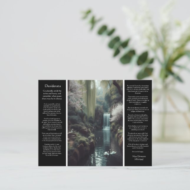 Carte Postale Desiderata Woodland Whispers Fleurs de cerisiers,  (Debout devant)