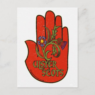 Carte Postale Design à main rouge Ulster-Scots.
