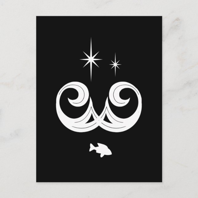 Carte Postale Design blanc, noir et étoiles (Devant)