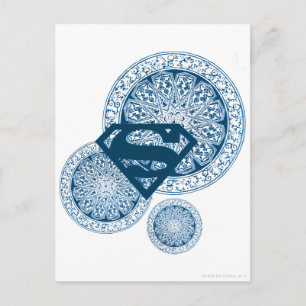 Carte Postale Design circulaire bleu supergirl