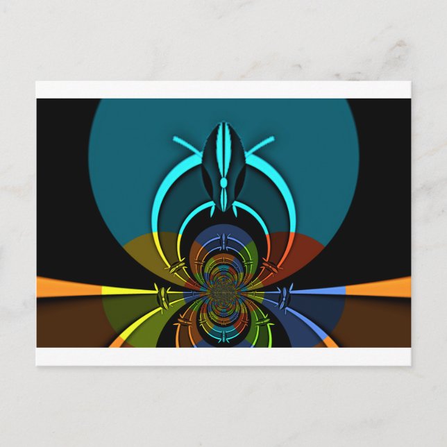 Carte Postale Design coloré du Bouclier Masaï (Devant)