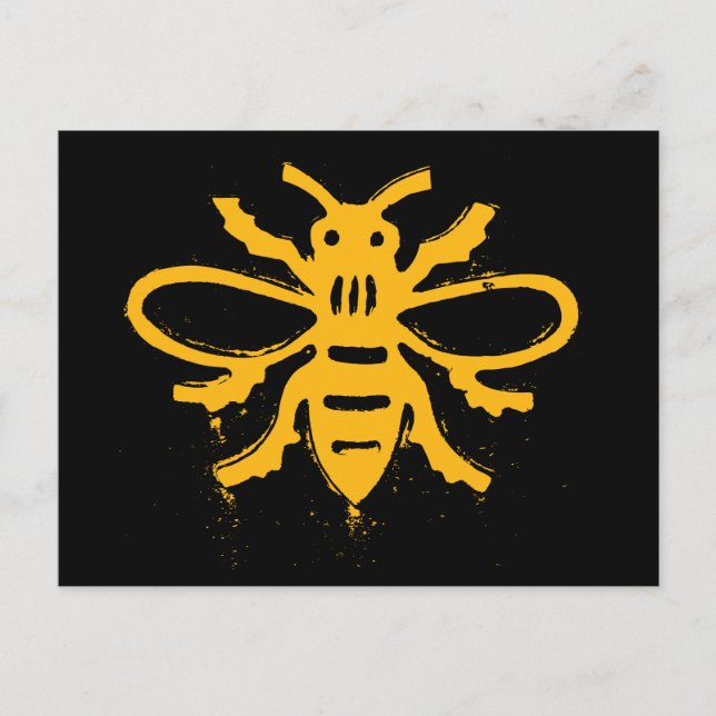 Carte Postale Design d'abeille jaune (Devant)