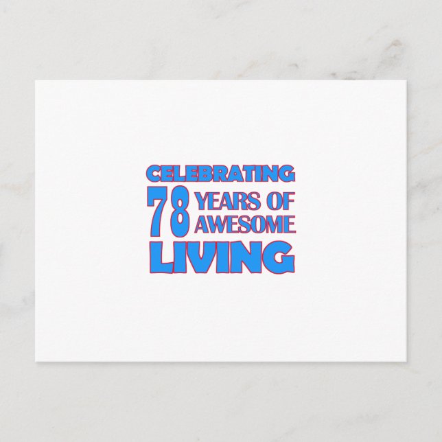 Carte Postale Design d'anniversaire de 78 ans (Devant)