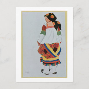 Carte Postale Design de costume pour une fille paysanne, 1922 (c