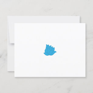 Carte Postale Design de fleurs stylisées, bleu turquoise, avec c