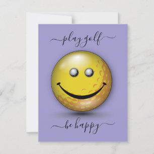 Carte Postale Design de golfeur heureux élégant minimaliste