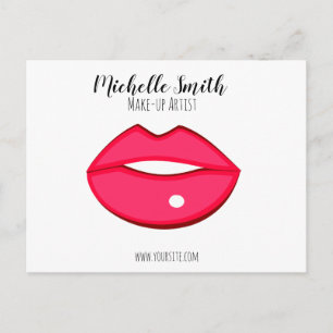 Carte Postale Design de lèvres roses chaudes Maquilleur