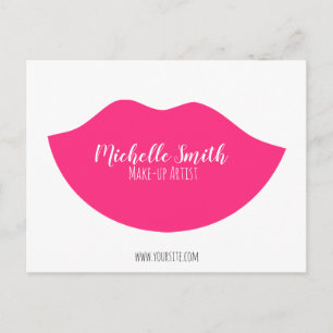 Carte Postale Design de lèvres roses chaudes Maquilleur