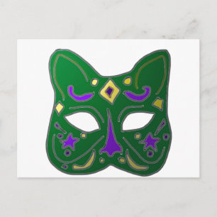 Carte Postale Design de masque vénitien vert