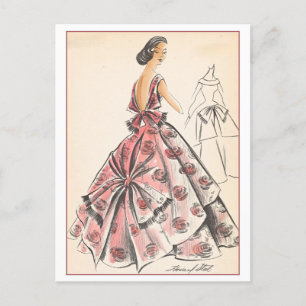 Carte Postale Design de mode vintage pour le gown du soir