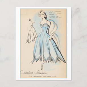 Carte Postale Design de mode vintage pour le gown du soir