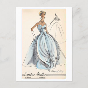 Carte Postale Design de mode vintage pour le gown du soir