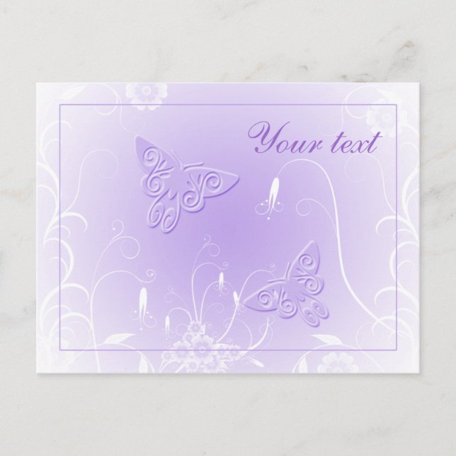 Carte Postale Design de papillon pastel doux (Devant)