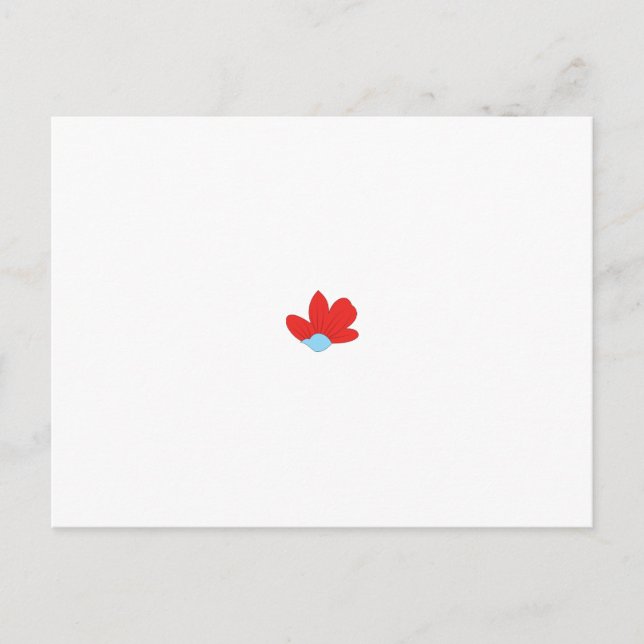Carte Postale Design de pétales de fleurs rouges avec un centre  (Devant)