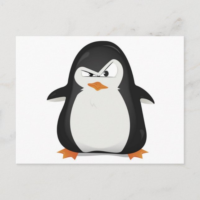 Carte Postale Design de pingouin en colère (Devant)