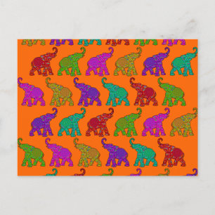 Carte Postale Design de tuiles motifs Elephant Walk