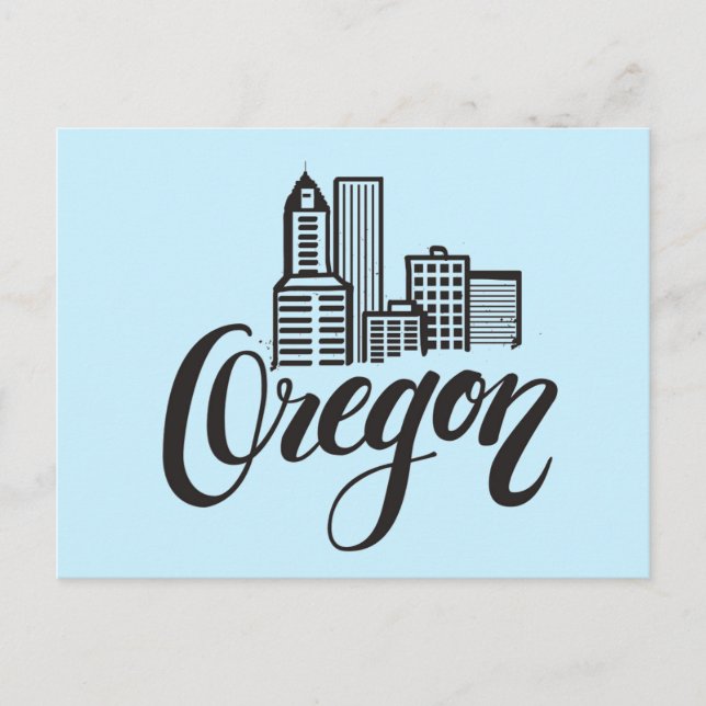 Carte Postale Design de typographie de l'Oregon (Devant)