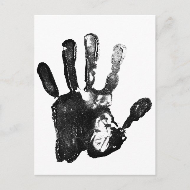 Carte Postale Design d'impression de palme noire (Devant)