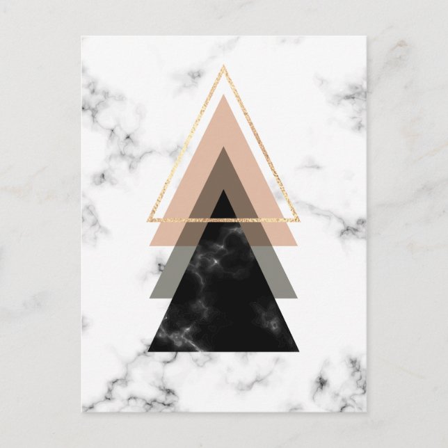Carte Postale Design d'impression en marbre pastel (Devant)